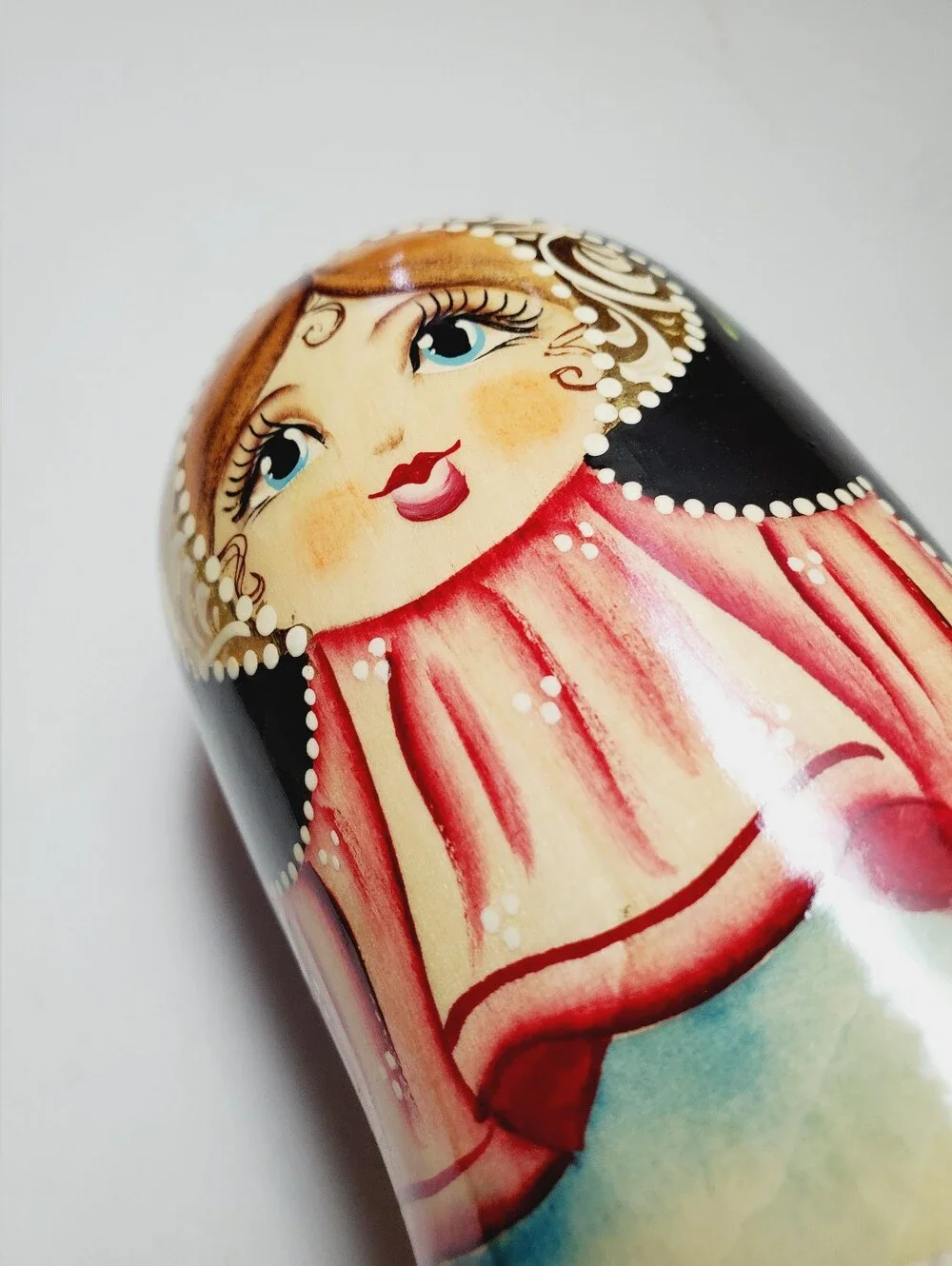 Vintage Russian Handpainted Wooden Collectible Bottle Holder